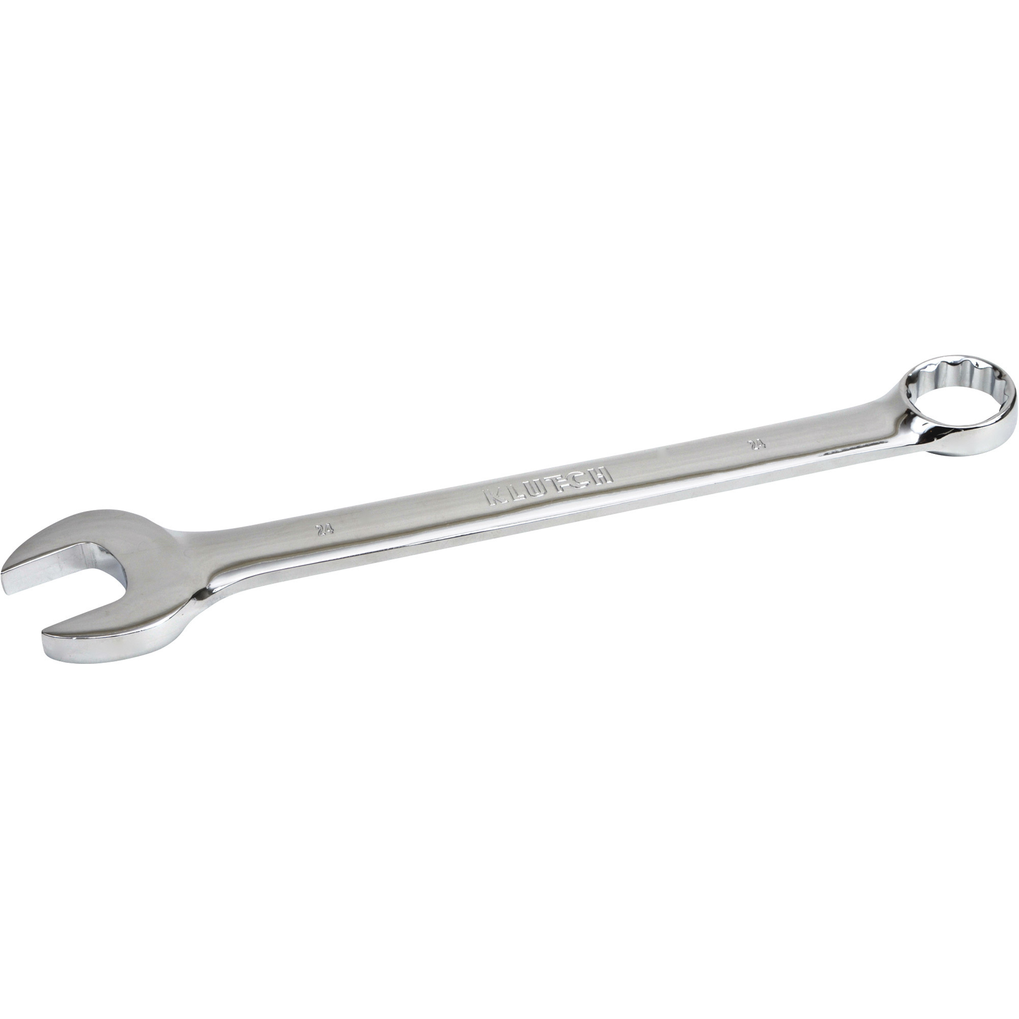 Klutch Full Polish Combination Wrench, Metric, 24mm